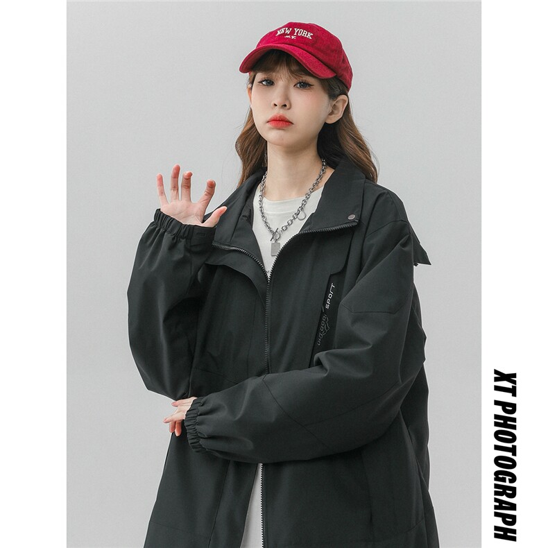 新款立领连帽撞色拼接情侣冲锋衣登山服夹克JK18/P65,男装夹克,星座202-3