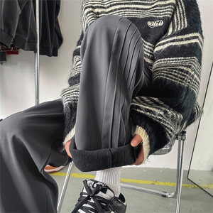 03美式侧边条纹拼接休闲西裤男加绒加厚休闲裤K211-1-K2367-P65图片