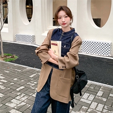 现货2025秋季新款牛仔拼接套装两件套，女装套装/套裙，2C120
