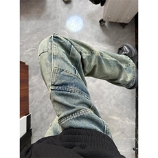 百搭直筒牛仔裤男工装高街长裤子N6027/P53，男装牛仔裤，电商D202