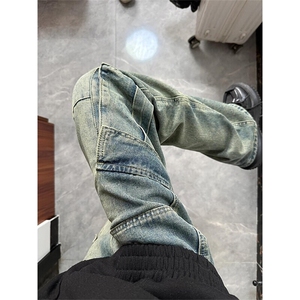 百搭直筒牛仔裤男  工装高街长裤子N6027/P53图片
