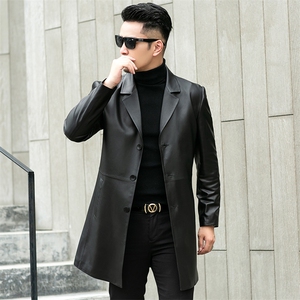 DLSN81873男士2023秋冬新款绵羊皮皮衣男翻领休闲皮风衣P850图片
