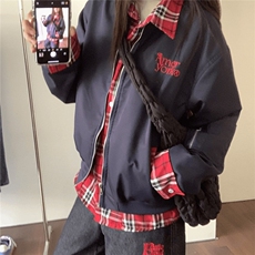 【有货】DJ62-P75美式潮牌假两件刺绣工装外套设计感宽松上衣，男装夹克，星座603-2