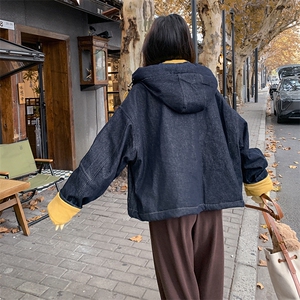 （）25牛仔连帽中长款羽绒服2C215-P245-K305图片