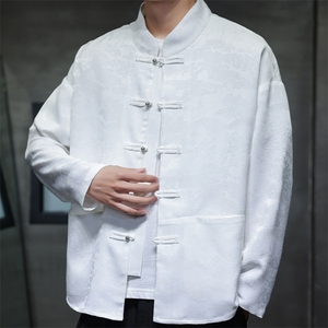 2026春季新款男装经典新中式衬衣汉服风唐装亮扣衬衫 C169-P65图片