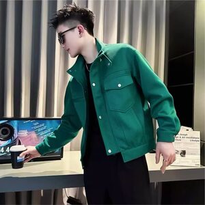 男士立领夹克外套春秋款2025年新款上衣黑色休闲高级设计百搭男生图片