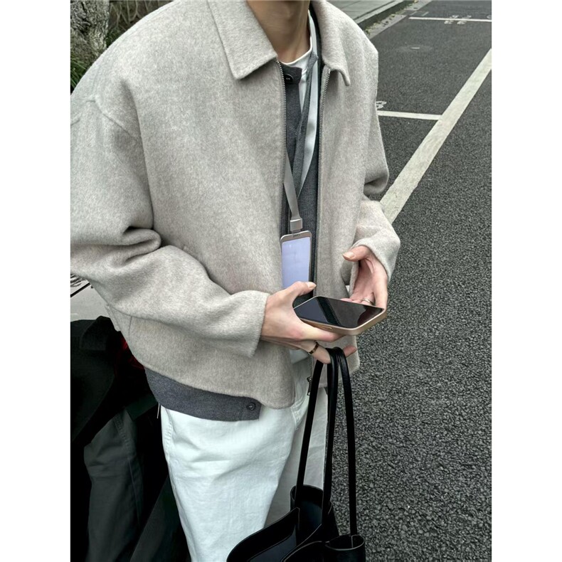 仿羊绒短款呢子外套毛呢夹克JK05005P105,男装毛呢大衣,星座1004（原星座815-3）