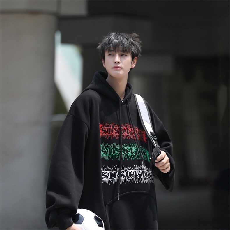 B266-FG03-P5023秋季新款弹幕宽松休闲连帽情侣休闲卫衣,男装卫衣,星座B257-1