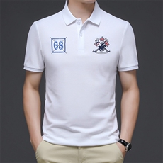 男士免烫短袖t恤薄款夏季中年休闲刺绣半袖POLO衫HM6512-P55，男装Polo衫，星座1105-3