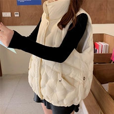 羽绒马甲女2022秋冬新款加厚保暖连帽马夹外穿坎肩，女装马甲，川哲