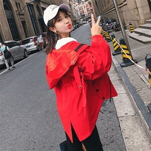 矮个子休闲风衣女短款2023秋装新款韩版卡其色中款显高春秋小外套,女装风衣,浙宝281