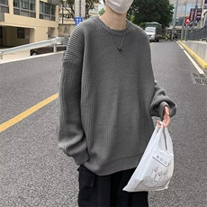 B377P35秋冬毛衣打底衫线衣圆领男装上衣宽松日系港风，男装针织衫/毛衣，星座512-6