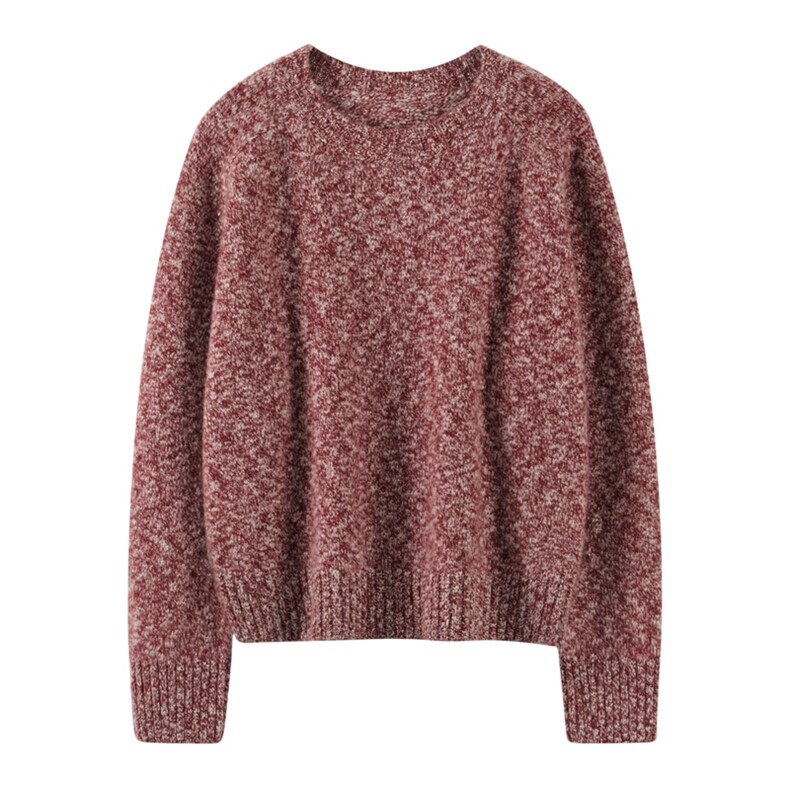 2025百搭时尚舒适秋冬新款大肚纱圆领羊绒衫，女装羊绒衫，绒知纯羊绒