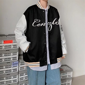 男夹克青少年立领长袖刺绣棒球服夹克W75P46图片