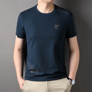 D33816钱塘2020-2夏季新款中青年男士圆领休闲百搭纯色T恤上衣P50图片