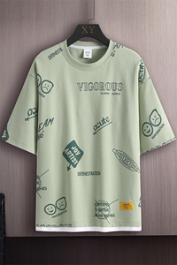 冰氧仿棉短袖木板挂拍体恤休闲百搭趣味印花男上衣TC3156-P25控48图片