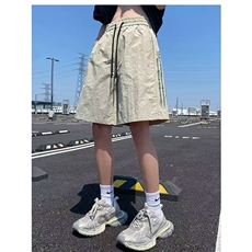 夏季新款美式短裤男潮牌薄款设计感小众宽松大码运动休闲五分裤子，男装牛仔裤，星座1210-1