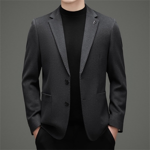 【皮尔卡丹专版】主推高端男装手工绵羊毛双面呢西服外套图片