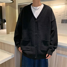 开衫毛衣男春秋季休闲宽松针织衫青少年男生复古V领外套M263，男装针织衫/毛衣，星座1116A-1（原606A）