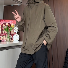 JK9085/P75秋装新款连帽夹克男防水防风冲锋衣潮男大码外套上衣，男装夹克，电商A141