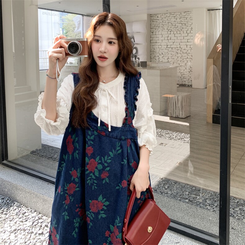 新品色织牛仔面料叠穿2件套装5592-P185-K298,女装连衣裙,2C275