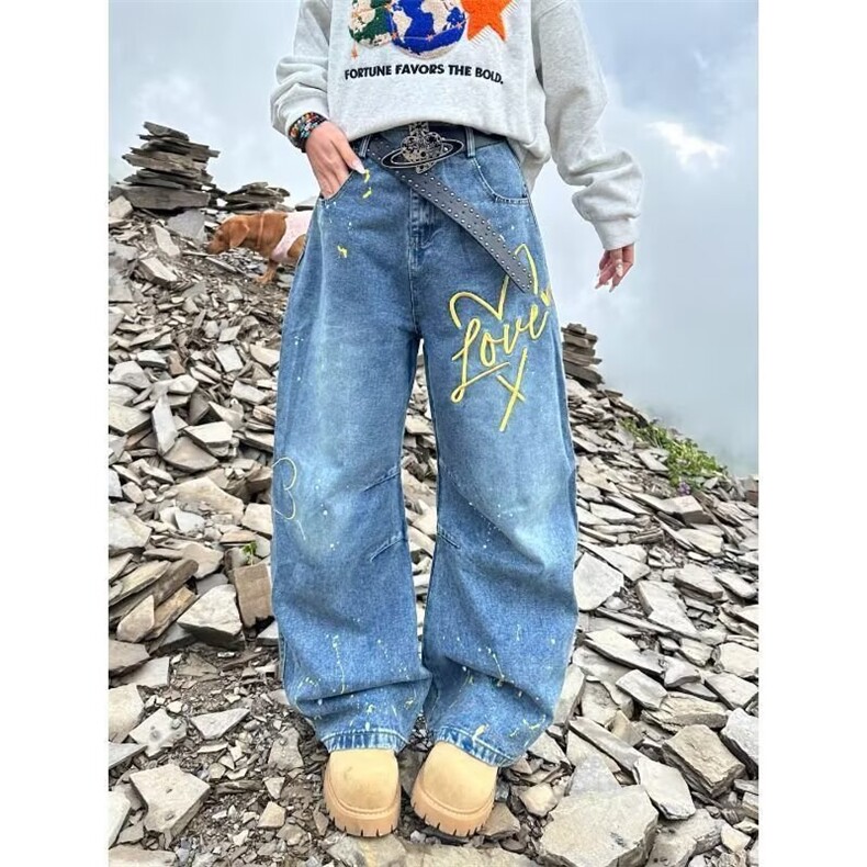 百搭牛仔裤日系慵懒潮流新款时尚气质原宿简约流行N8080-P55,男装牛仔裤,星座208-5