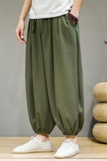 2026春夏季新款男装风宽松休闲裤棉麻冰丝大码阔腿裤K90-P55，男装休闲裤，电商B277(原6028)