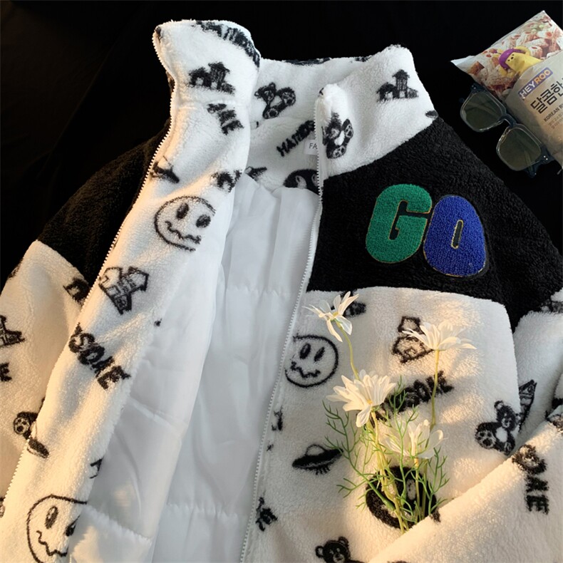 2023夹克外套拼接羊羔毛夹棉棉袄棉服羊剪绒棉衣男3322-P90控138,男装夹克,星座207
