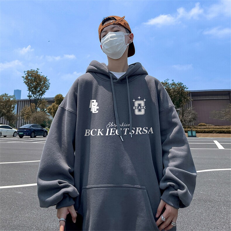 抖音得物供货可提供视频春装重磅美式宽松连帽卫衣DL2436,男装卫衣,电商A486-1
