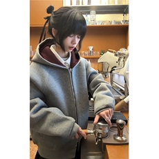 网图现货潮微短款撞色拉链开衫卫衣外套情侣连帽卫衣WT199-P63，女装短外套，电商C310