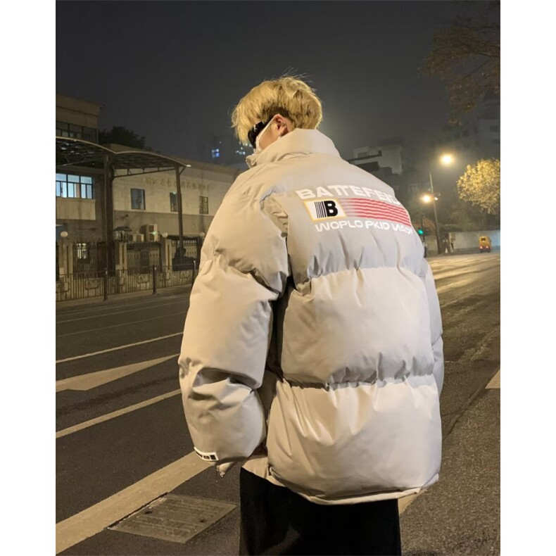 潮牌美式复古字母面包棉服男冬季情侣高街棉衣外套MY233,男装棉衣,星座1116A-1（原606A）