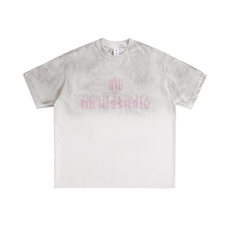 2025新款潮牌短袖宽松韩版字母印花扎染工艺T恤T9006/P5588，男装T恤，星座202-1