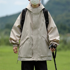 M-5XL男女防水黑色冲锋衣外套户外机能工装夹克爬山服 JK602-P75图片