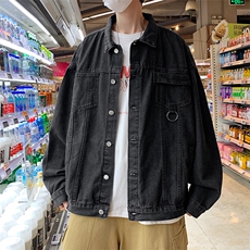 日系复古牛仔春秋新款港风夹克宽松工装休闲牛仔现货W1471-P64，男装夹克，星座512-2