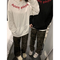 抖音得物品质380克全棉美式宽松两粒扣印花连帽卫衣ACM2203，男装卫衣，电商A443