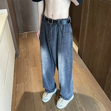 牛仔裤男士韩版潮流痞子帅气百搭直筒2024夏季ins长裤RK1876-P46，男装牛仔裤，星座412-3