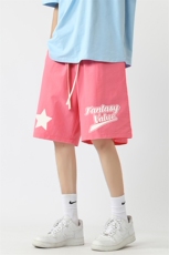 白底23夏季时尚百搭美式复古字母印花短裤五分裤A6255P25控38，男装休闲裤，电商A268-1