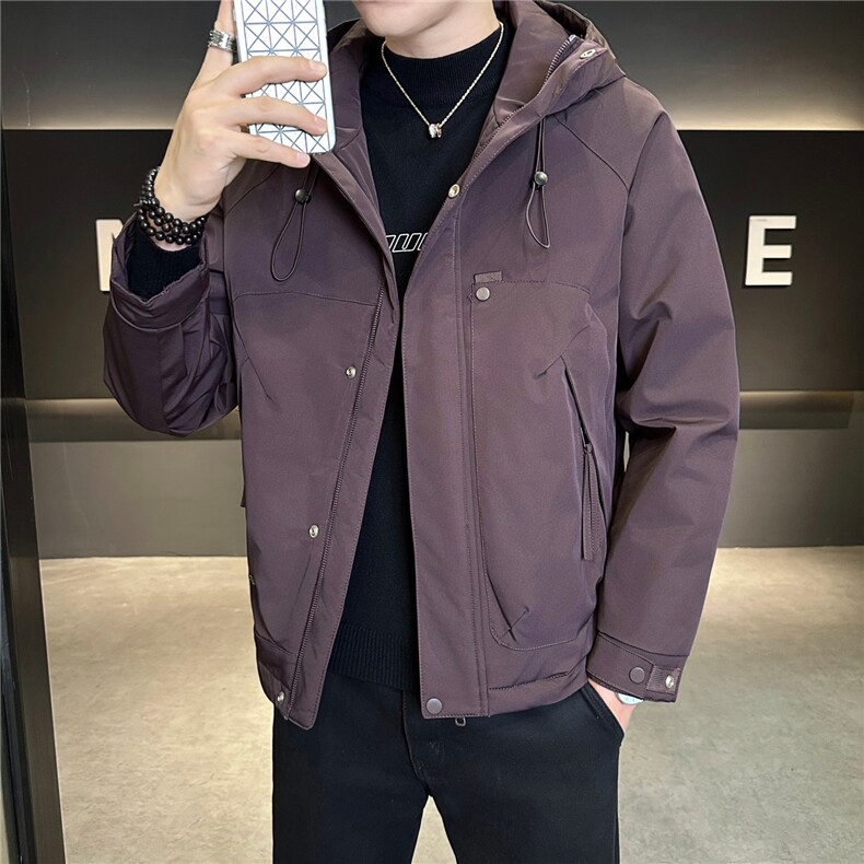M21P1202025秋冬新款二棉加棉夹克连帽冲风衣男士外套棉服,男装风衣,星座414（原B263）