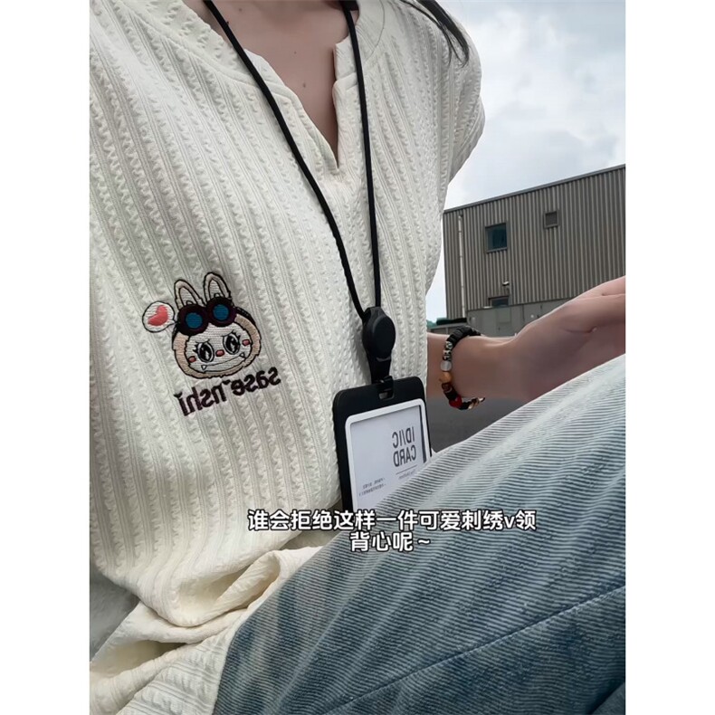 XZ809A/FFF07/P35/控48肌理感绣花labubu背心T恤,男装背心/马甲,星座809A(原222-1)