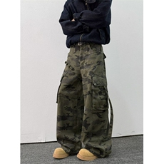 迷彩工装休闲裤男女韩版潮流大口袋帅气2025秋冬ins长裤K6718-P64，男装工装外套，星座412-3