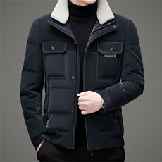 2023冬季新款白鸭绒羽绒服男装防寒休闲可卸毛领外套AJY8050-P295，男装羽绒服，电商B212（原钱塘6029）