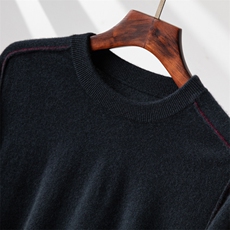 2025年秋季新款百搭小山羊绒重工圆领羊绒衫，男装羊绒套衫，台绒羊绒