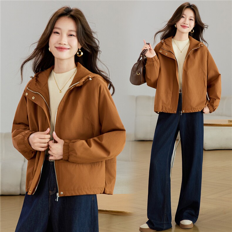 现货2025新款加棉加厚女士休闲保暖连帽棉衣棉服图片