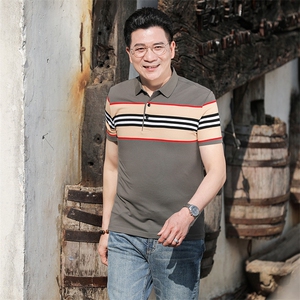 男士短袖T恤保罗polo衫2023夏季新款中年休闲男装半袖翻领体恤衫图片