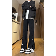 现货美式高街宽松直筒休闲排扣开衩牛仔裤男K5819-P55控78，男装牛仔裤，星座205