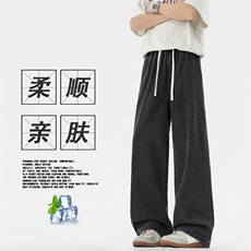 97%棉长裤直筒宽松拖地裤舒适休闲百搭X8230-TP：40：79，男装休闲裤，星座718