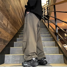 原宿长裤青春流行简约纯色男时尚潮牌印花休闲裤潮运动裤宽松型，男装休闲裤，星座716-2