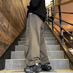 原宿长裤青春流行简约纯色男时尚潮牌印花休闲裤潮运动裤宽松型图片