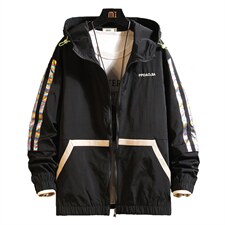 2021春季新中性风蒙马特男大码镭射反光条连帽休闲夹克J6060-P80，男装夹克，电商A001