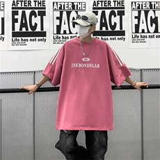 电商DSA028-DT23X01棉P38港风短袖T恤潮流宽松休闲上衣，男装T恤，电商A028